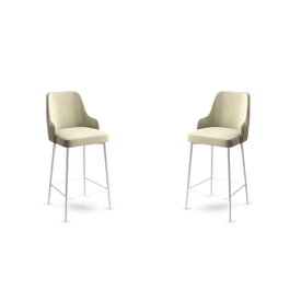 Hanah Home Juego de Taburetes de Bar Enox - Crema y Blanco
